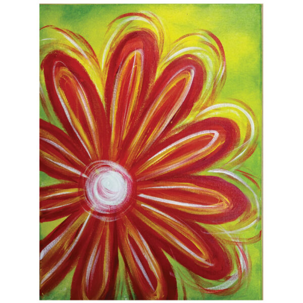 Small Red Flower Pre-drawn Canvas