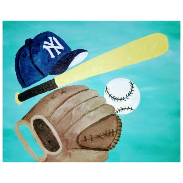 Baseball Gear Pre-drawn Canvas