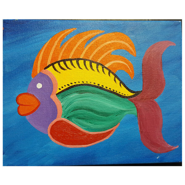 Rainbow Fish Pre-drawn Canvas