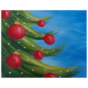 Closeup of Christmas Tree Pre-drawn Canvas