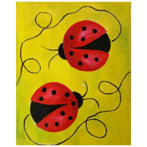 Ladybugs Pre-drawn Canvas