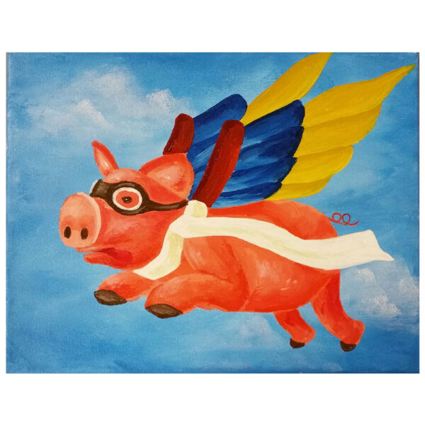 Flying Pig Pre-drawn Canvas