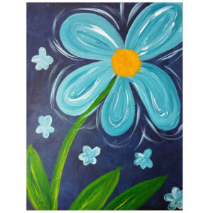 Turquoise Flower Pre-drawn Canvas