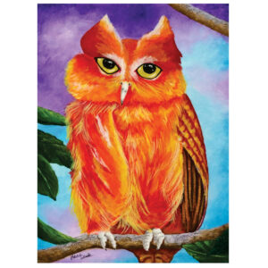 Orange Owl 12" x 16"